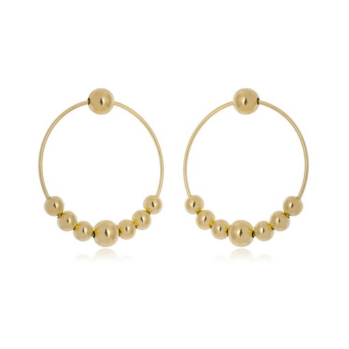 Brinco Circular com Bolinhas