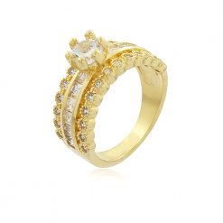 Anel trio solitário