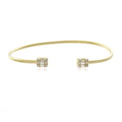 Bracelete liso com zircônia navete