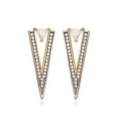 Brinco Mini Triângulo Com Micro Zircônias