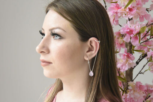 Brinco com Piercing Fake Rosa - Image 3