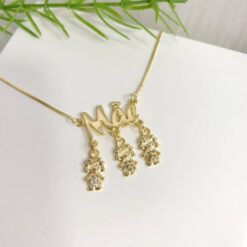 Colar Dourado Mãe/Filhos