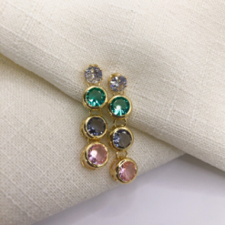 brinco zirconia colorida