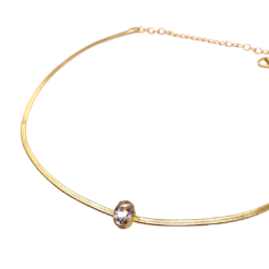 chocker fita com zircônia oval