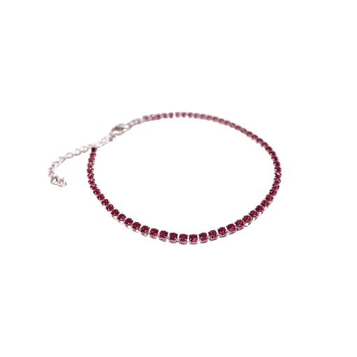 pulseira zircônias rosa