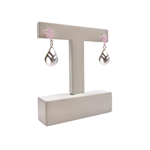 Brinco de Gota com Pedra Rosa - Image 2