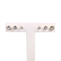 Trio de Brincos Ponto de Luz Redondo