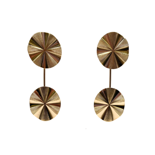 brinco grande pêndulo dourado
