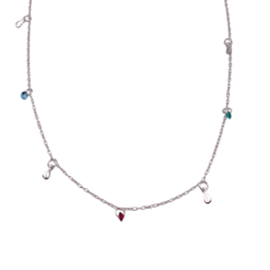 colar prata colorido