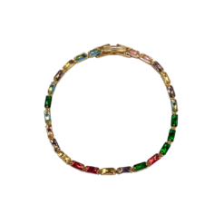 pulseira com zirconias coloridas