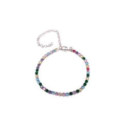 Pulseira Prata de Zircônias Coloridas