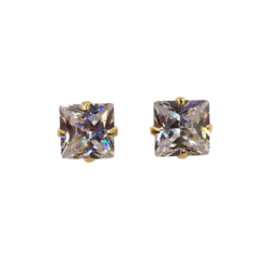 Brinco Dourado com Zircônia Quadrada