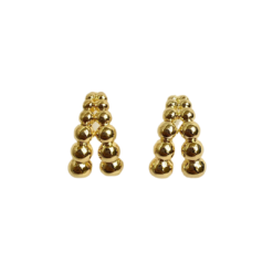 Brinco Dourado Curvado de Bolinhas