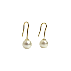 Brinco Dourado Pêndulo de Pérola