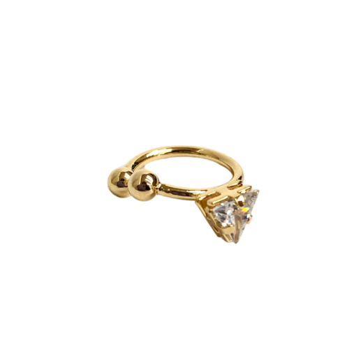 Brinco Fake com Zircônia Triangular