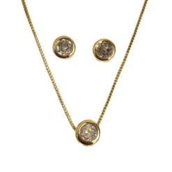 Conjunto Dourado de Ponto de Luz Redondo